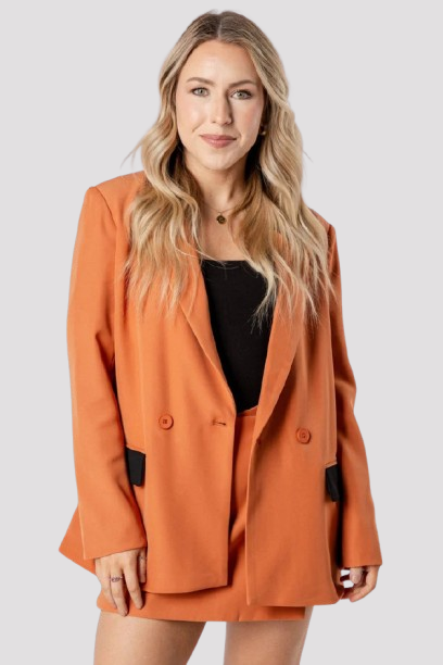 Oranje lange blazer