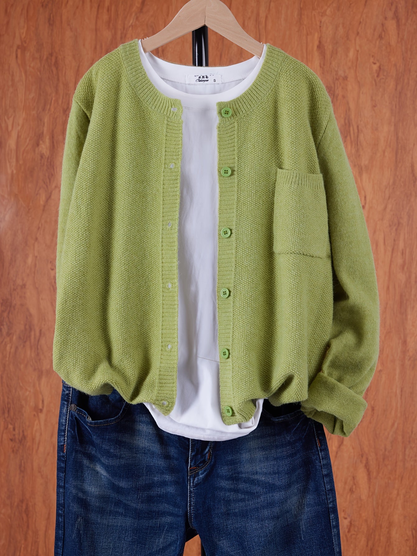 Amira | Dames Knoop Cardigan met Ronde Hals