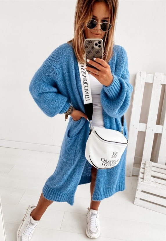 Madelyn | Gebreid lang vest met zakken