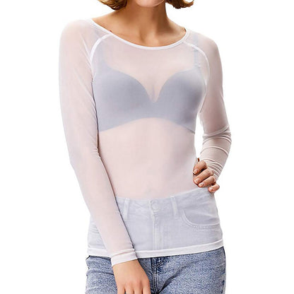 Bella | Dames mesh top met lange mouwen