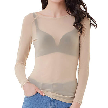 Bella | Dames mesh top met lange mouwen